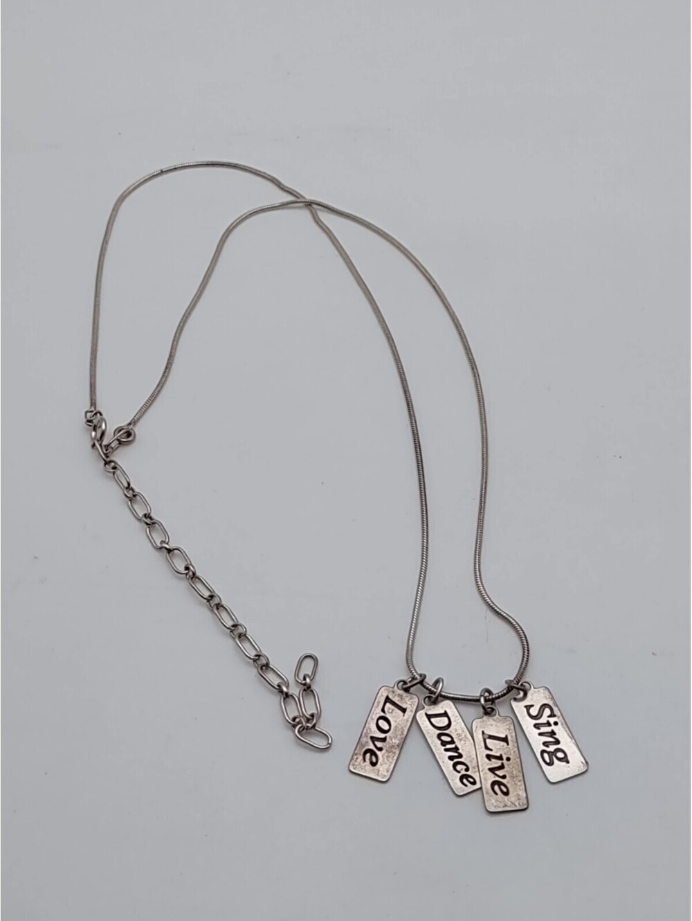 Carolyn Pollack Relios Silver Live Love Dance Sing Necklace - Picture 5 of 7